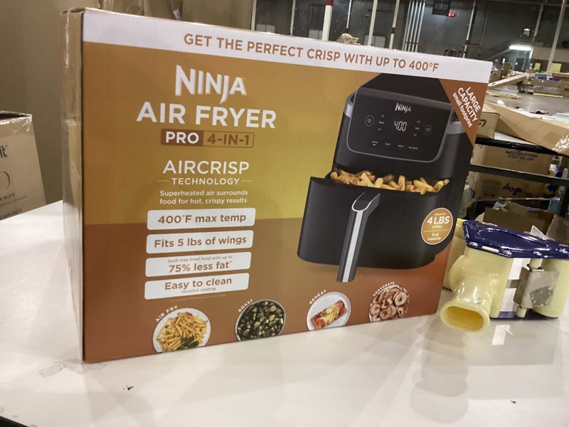 Condition photo showing New/Like New for Ninja Air Fryer Pro 4-in-1 AF141: 5-Quart, 1750W, Dishwasher-Safe Parts, Gray, Metal & Plastic