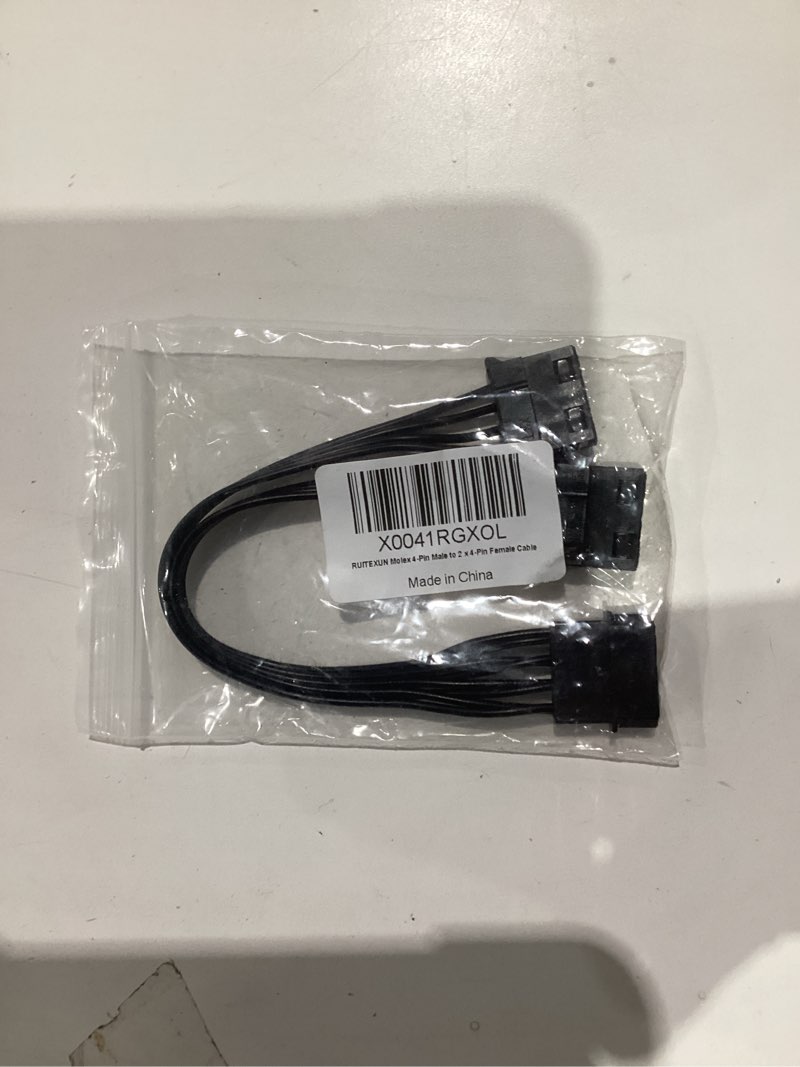 Condition photo showing As Is for D-Type Molex LP4 IDE 4-Pin Male to 2 x Molex LP4 4-Pin Female Power Y Splitter Connector Adapter Cable for Hard Disks, Cooling Fans, CD-ROM, DVD-ROM Drives (Black)