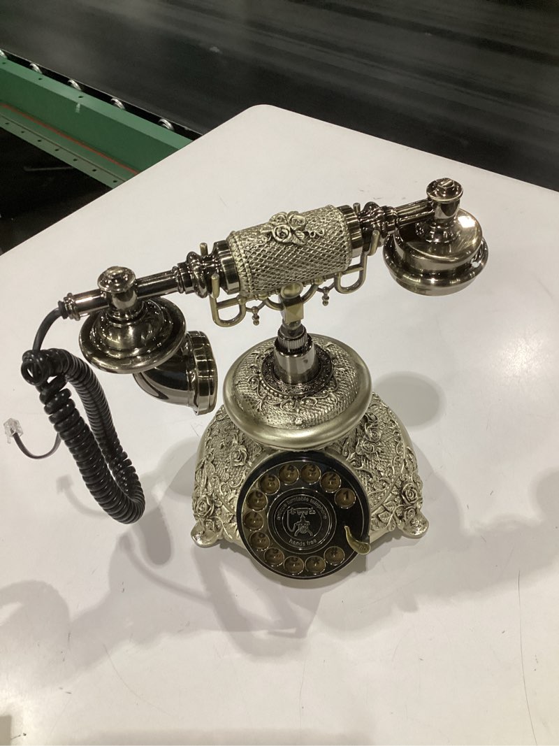 Condition photo showing Good Condition for (similar to stock photos)dyna-living vintage telephone antique phone rotary old fashion phone vintage landline phone decor, ringtone volume adjustable rotary retro telephone for home or office use bronze