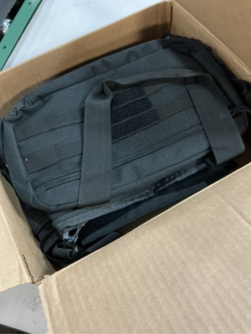 Condition photo showing Good Condition for dsleaf tactical gun range bag for 4 handguns, pistol shooting range bag with 6x magazine slots and extra pockets for ammo and essentials black