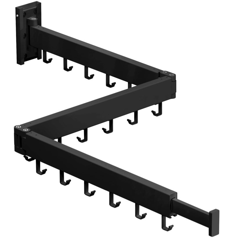 BOQORAD Clothes Drying Rack,Drying Rack Clothing,Luandry Drying Rack,Clothes Hanger Rack,Wall Mounted Luandry Rack,Folding Retractable,Frosted Stone Black Classic,ms-01