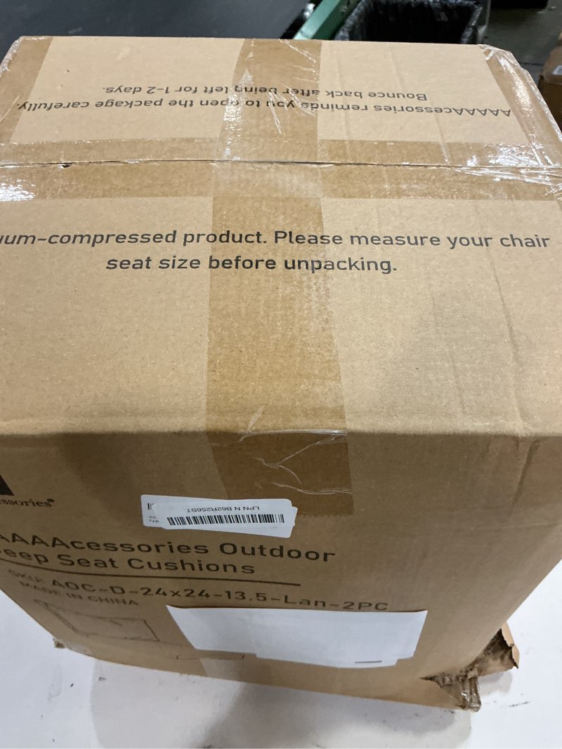 Condition photo showing Good Condition for aaaaacessories outdoor deep seat cushions, waterproof, fade-resistant patio furniture replacement cushions, 24" x 24" x 5" + 24" x 13.5", set of 2, navy blue 24x24-13.5'' low back-2 count navy blue