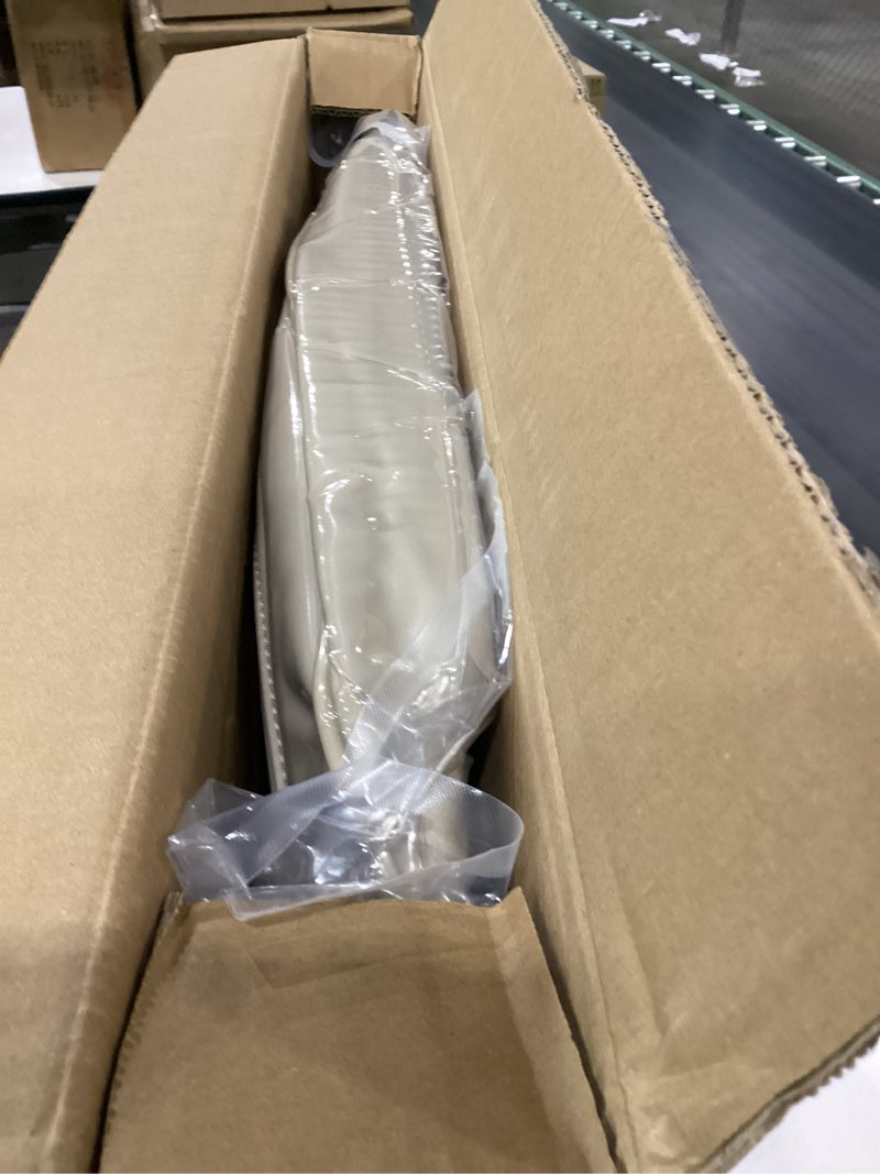 Condition photo showing New/Like New for breathable linen car seat cover protector for front seats – durable, non-slip, airbag compatible, universal fit for sedans, suvs, pickups (2pcs, beige) front pairs beige+brown piping