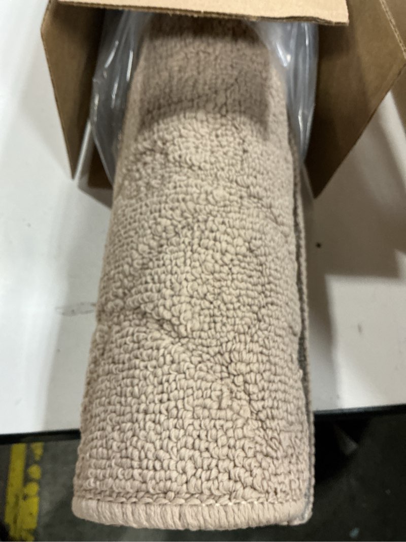 Condition photo showing As Is for dexi front door mat inside entrance 24x36, non slip dirt trapper doormat, low profile thin entry mat, absorbent easy clean welcome mats for entryway, patio, branch leaf beige 2' x 3' (rectangular) leaf beige