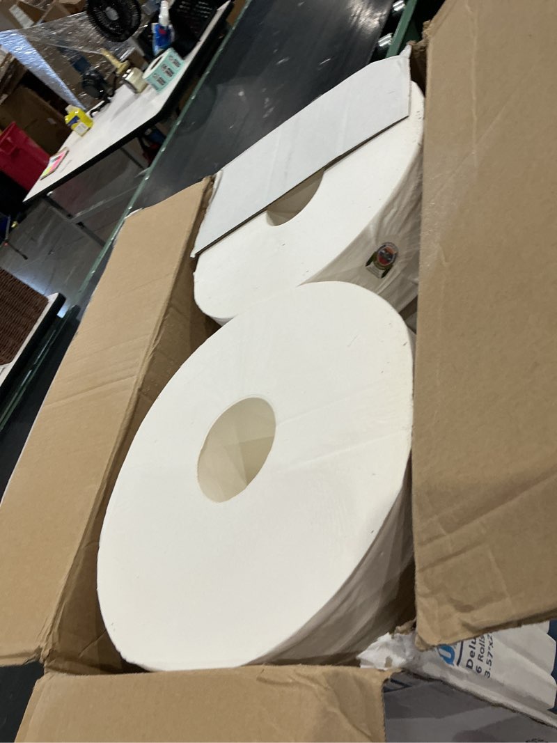 Condition photo showing As Is for boardwalk 6102 jrt bath tissue, jumbo, 2-ply, white, 2000 feet/roll, 6 rolls/carton