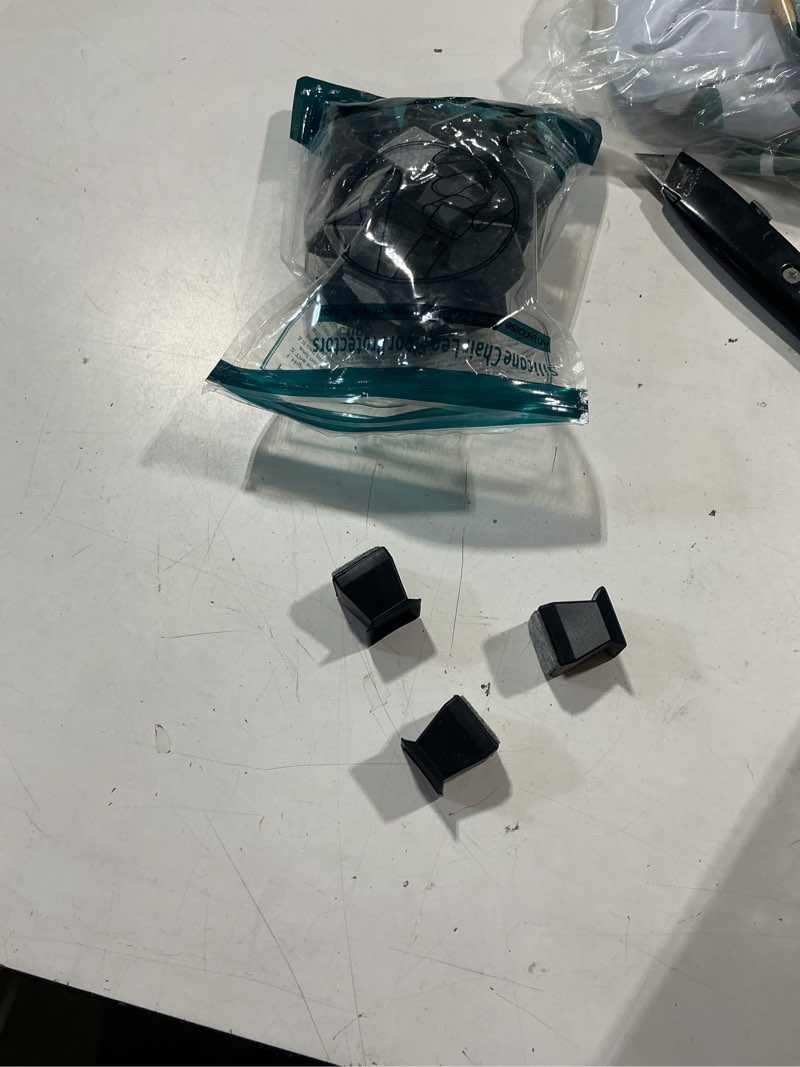 Condition photo showing Good Condition for square chair leg protectors for hardwood floors, 24 pcs silicone felt furniture leg cover,.7/8" - 1".black. black square s(0.78-1")