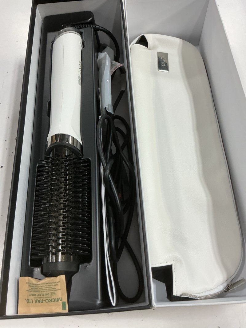 Condition photo showing As Is for ghd duet blowdry-hair dryer brush | wet to blow dried with no heat damage | 3x more volume with 24 hour long-lasting results | blow dry with no fizz | 50% more shine white