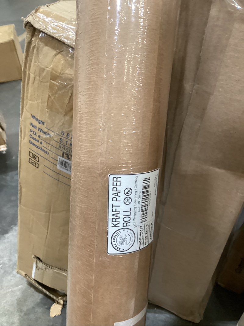 Condition photo showing Good Condition for smart&casual 36" x 2,520" (210') brown kraft craft paper roll for gift wrapping bulletin board bouquet flower kids art packing parcel table covering 70gsm 50lb (brown, 36" x 210') brown 36" x 2520"