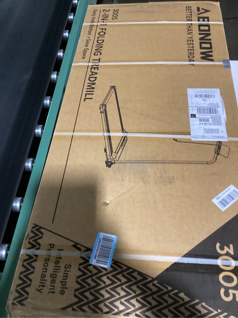 Condition photo showing Good Condition for portable walking pad with handle bar for home & office, 2 in 1 folding under desk treadmill with 8% incline, 3.0hp small foldable compact treadmills walking, 0-6.0mph electric walking machine, 265 lbs