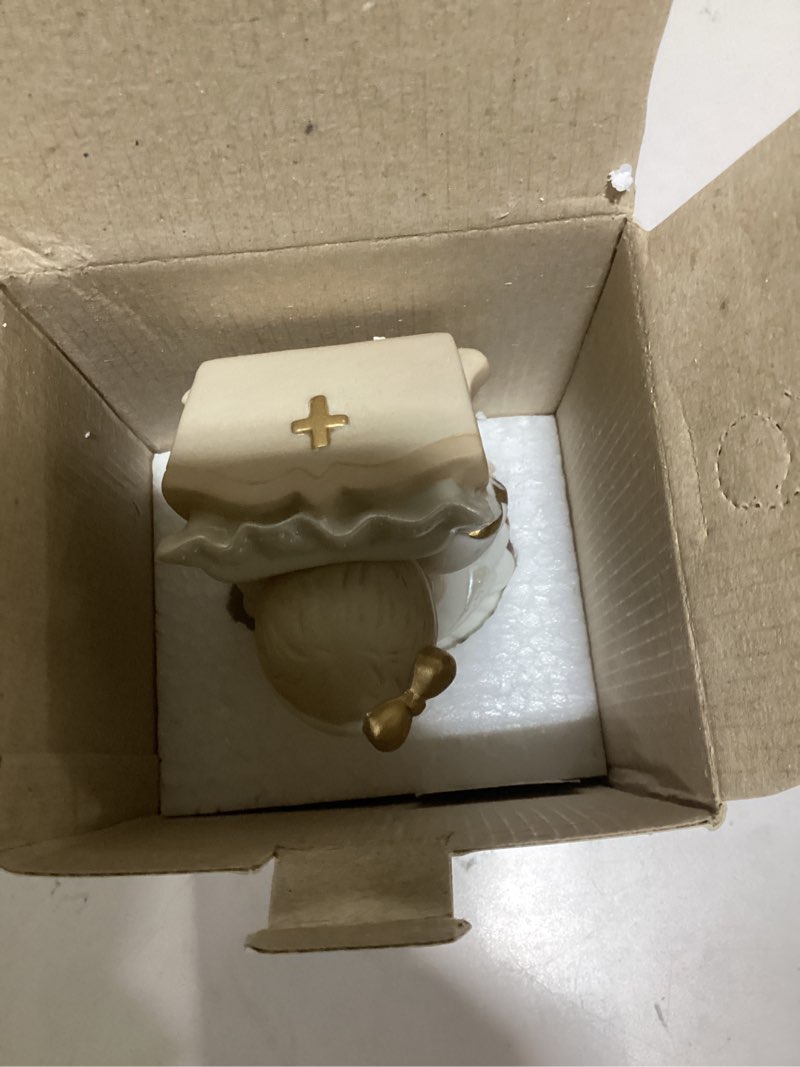 Condition photo showing New/Like New for Precious Moments 212018 Cradled in His Love Girl Bisque Porcelain Figurine