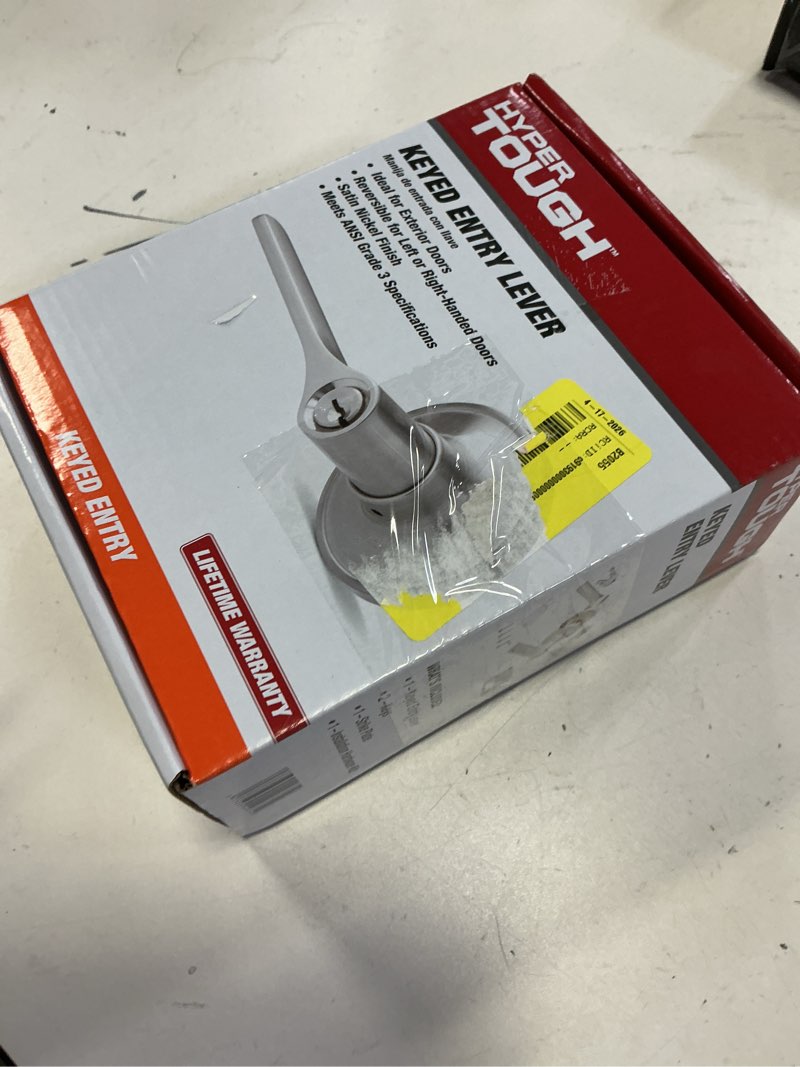 Condition photo showing Good Condition for (1pcs)hyper tough entry door lever satin nickel with round rosette model 1753002