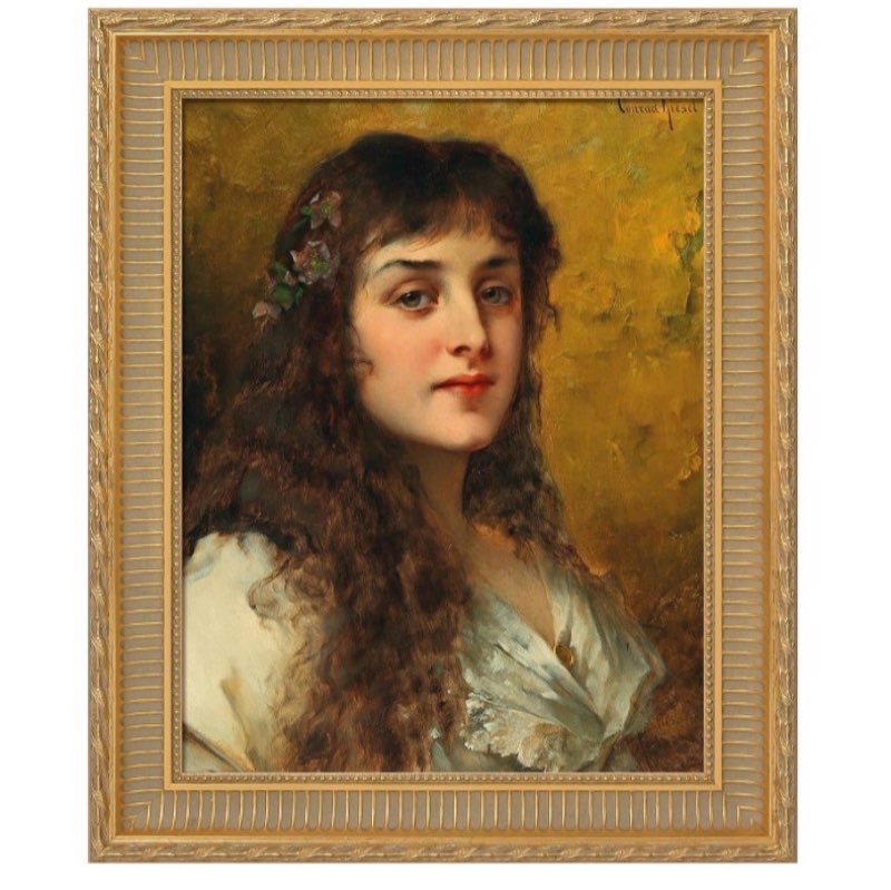 folkor solid wood frame 8x10 for canvas portrait landscape, 2.2" wide vintage gold ornate frame for 