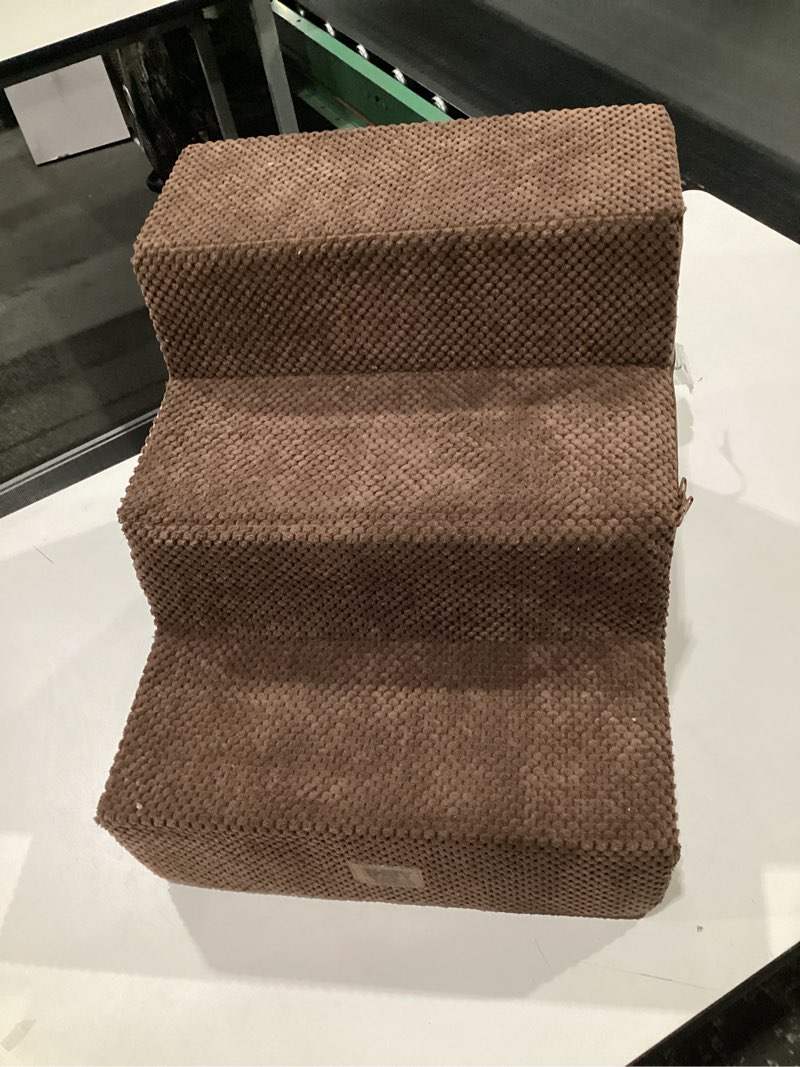 Condition photo showing As Is for Dog Stairs for Small Dogs & Cats, 3-Step Non-Slip Pet Steps for Couch Sofa and Chair, BROWN USED