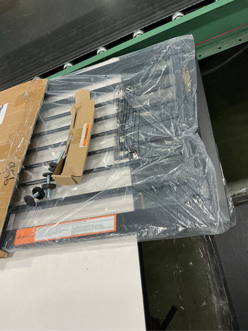 Condition photo showing As Is for BABELIO 26-28.5 Inch Narrow Easy Install Baby Gate, Auto-Close Pet Gate for Small Stairs and Doorways, NO Drilling Pressure Mounted, NO Extensions, Black 30" High, 26-28.5" Wide Black