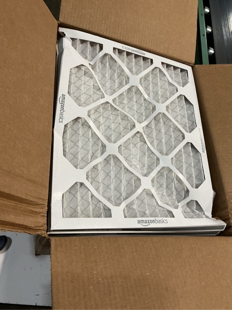 Condition photo showing Good Condition for amazon basics 16x20x1 air filter 6-pack, merv 8 ac furnace filters, allergy control, removes dust, lint and pollen, electrostatic (actual size: 15.75" x 19.75" x 0.75")