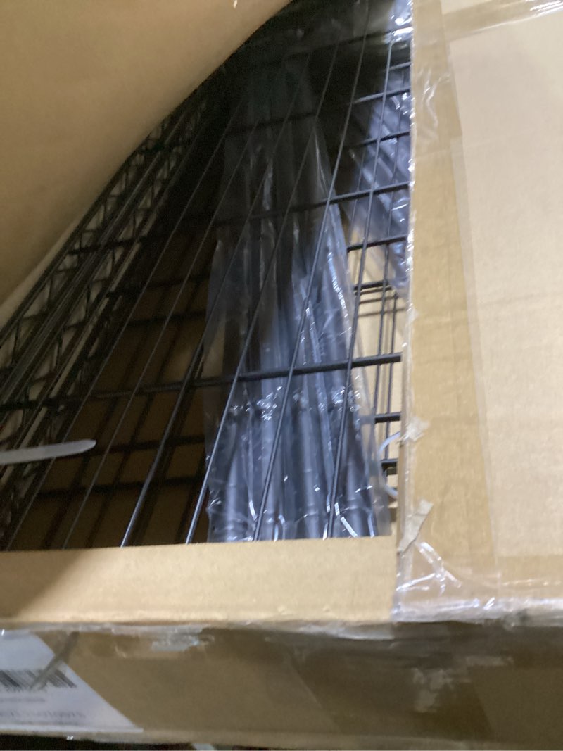 Condition photo showing Good Condition for 4-Tier Storage Shelving Unit with Wheels, Metal Rolling Storage Shelves Adjustable Layer Steel Rack Shelf, Wire Shelving Storage for Kitchen Garage Pantry Office, Black (14D x 36W x 57H)