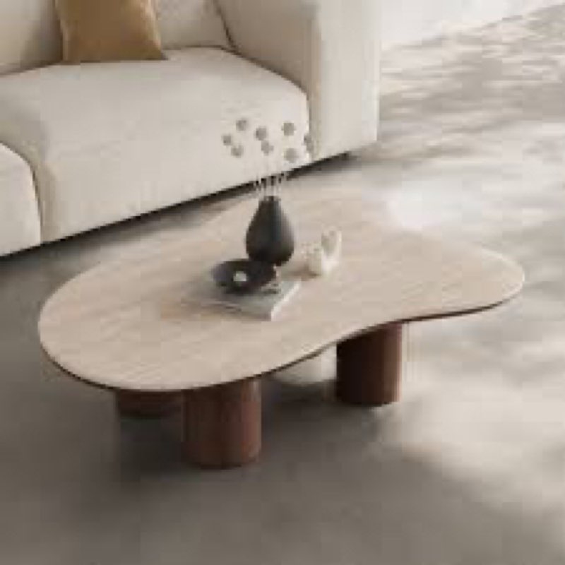 48.4" cloud shape solid wood modern four legged coffee table for living room