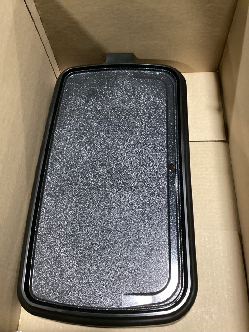 Condition photo showing Good Condition for Chefman Electric Griddle with Removable Temperature Control, Immersible Flat Top Grill, Burger, Eggs, Pancake Griddle, Nonstick Easy Clean Cooking Surface, Slide Out Drip Tray, 10 x 16 Inch 10" x 16"