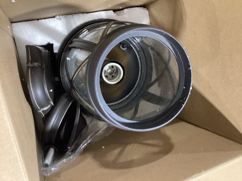 Condition photo showing Good Condition for allen + roth castine 1-light 14.38-in h oil-rubbed bronze led, outdoor wall light