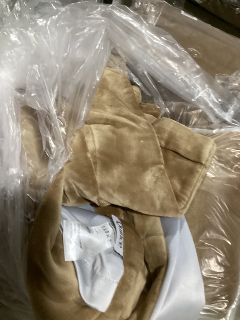 Condition photo showing Good Condition for cotton velvet curtain 48”x96”  camel