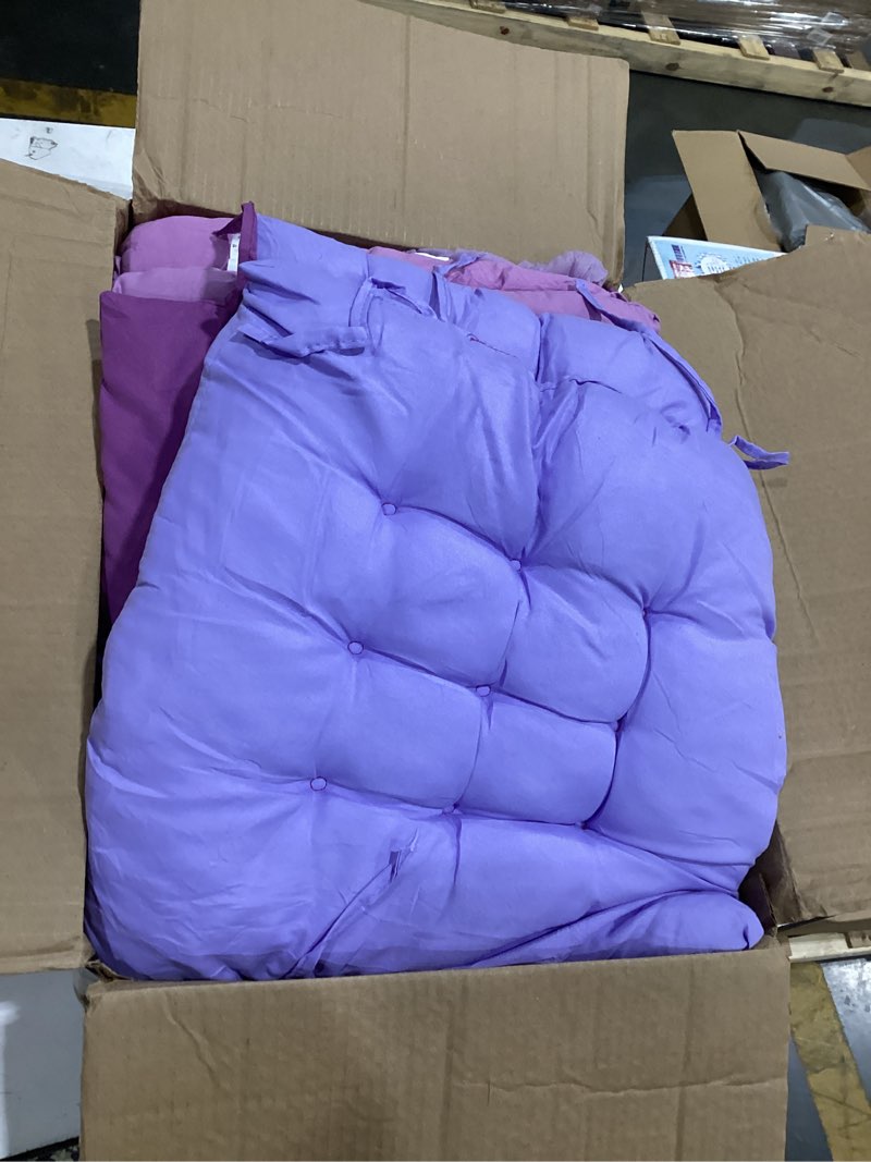 Condition photo showing Good Condition for 8 pcs fit for 6 people 91 x 71'' extra large outdoor picnic blanket with purple table runner and floor pillow cushion fit for 6 people picnic wedding birthday baby shower backyard decor 8 purple