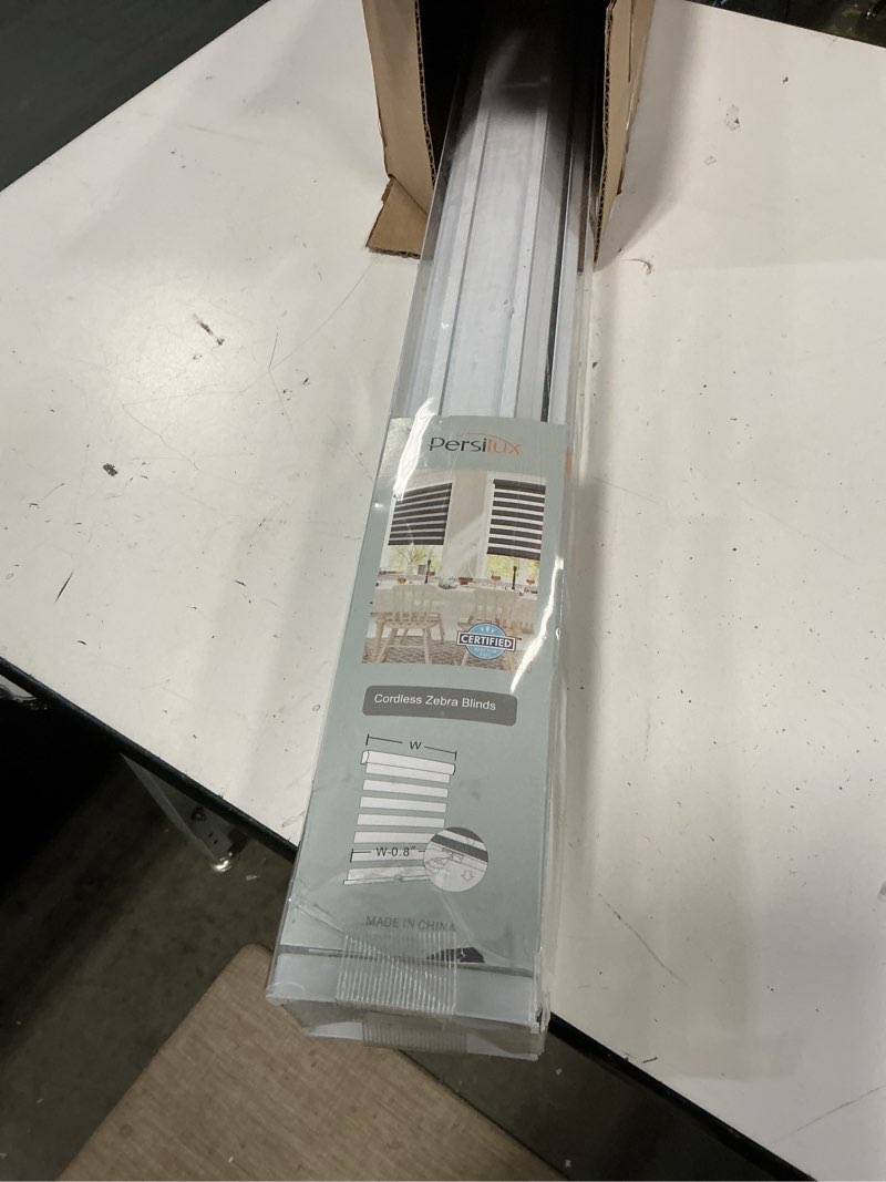 Condition photo showing Good Condition for persilux cordless zebra blinds for windows (45" w x 64" h, white) free-stop roller windows shades dual layer light control for day and night, light filtering sheer shades for home, easy to install 45"w x 64"h white