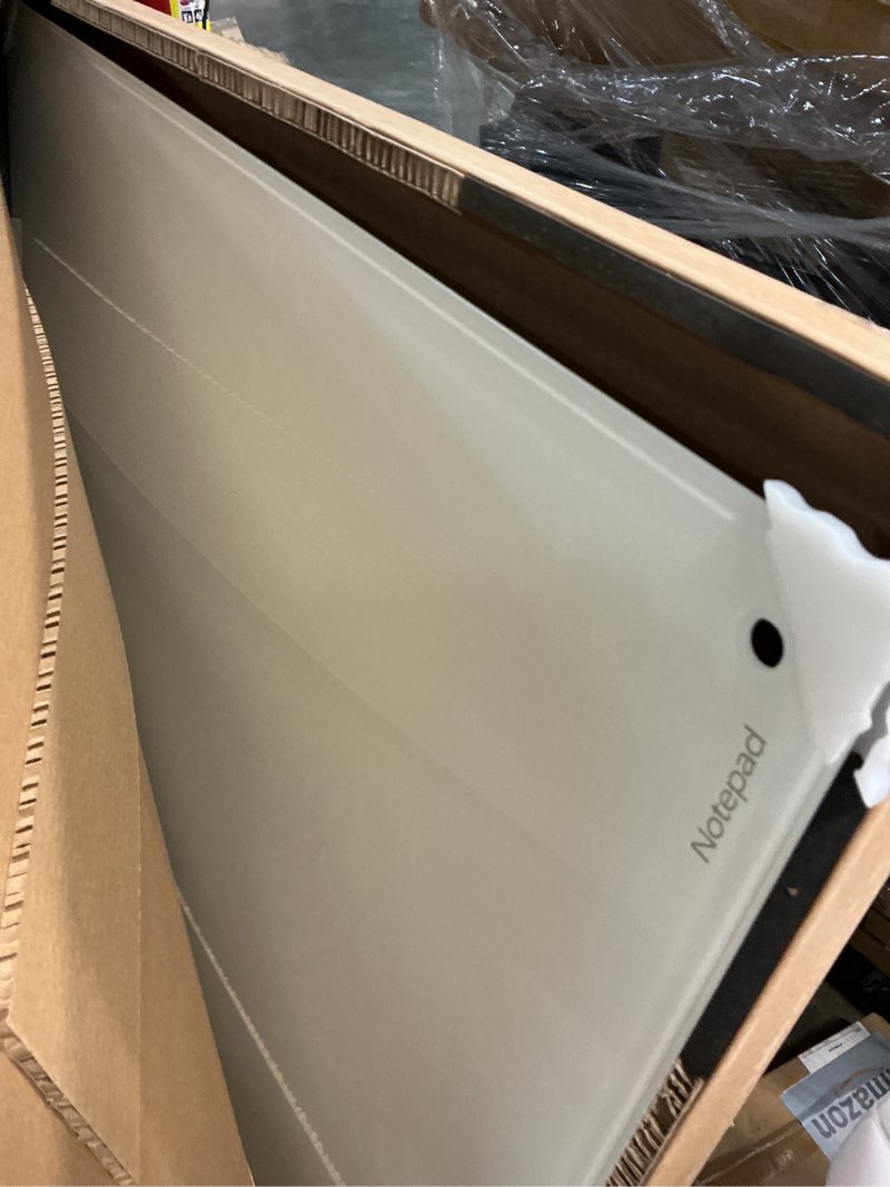 Condition photo showing Good Condition for magnetic dry erase board - frameless glass white board 48 x 36 inches, wall mounted for office, home & school white 48"w x 36"h