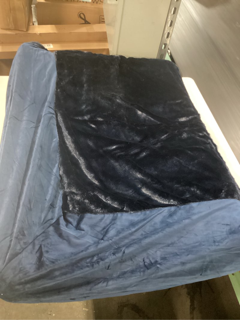 Condition photo showing As Is for similar ksiia orthopedic dog crate bed waterproof dog beds for large dogs deluxe plush washable pet mat with egg crate foam & removable cover, 35 x 22 inch, blue blue 35.0\"l x 22.0\"w x 3.0\"th