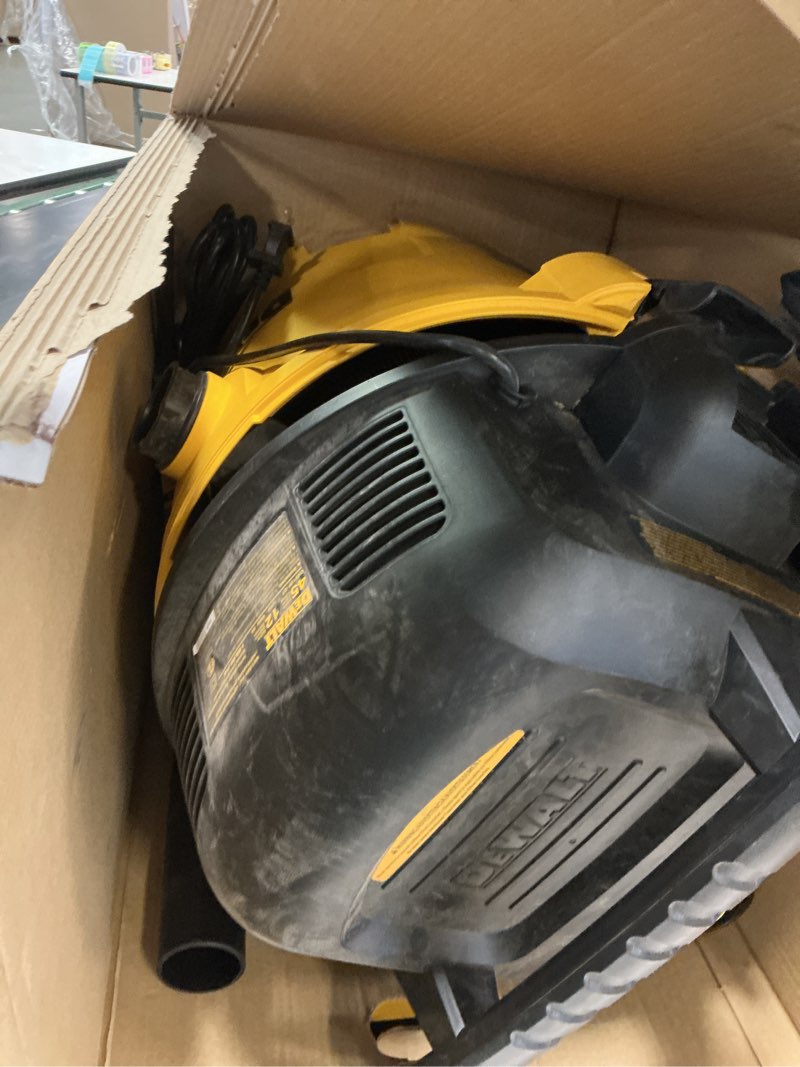 Condition photo showing As Is for DEWALT 12 Gallon STEALTHSONIC Ultra Quiet Poly Wet Dry Vacuum, DXV12P-QTA Powerful Suction Noise Reduction Vac, 5.5 Peak HP Shop Vacuum for Jobsite/Workshop, Reduce Motor Noise, Yellow