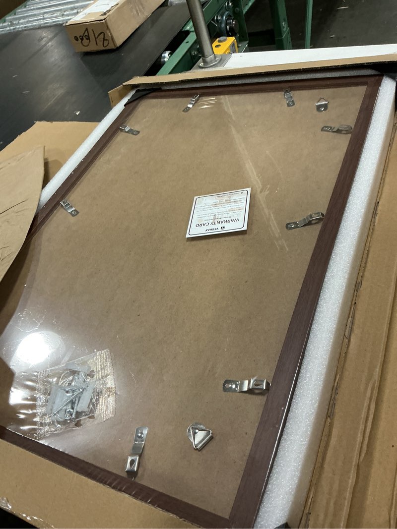 Condition photo showing New/Like New for 16x24 picture frame brown set of 3, display pictures 12x18 with mat or 16 x 24 without mat, poster frames 16x24 poster frames for wall hanging horizontal and vertical brown 16x24(3pk)
