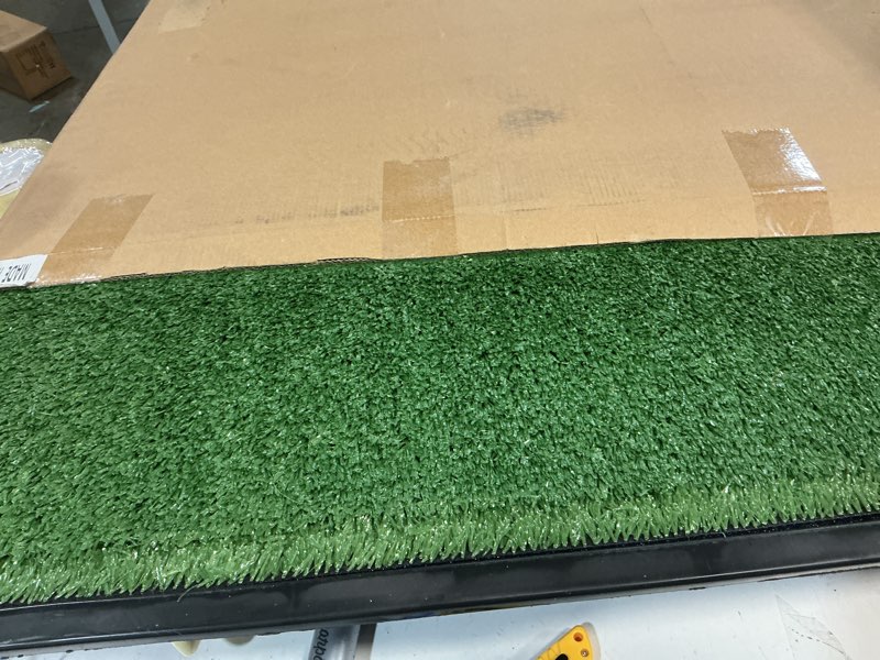Condition photo showing Good Condition for Dog Grass Pad with Tray,35x23in Dogs Potty Tray with 2-Pack Upgraded Replacement Artificial Grass,Dog Litter Box for Pet Training,Indoor Portable Pottys Pet Toilet 35x23 in