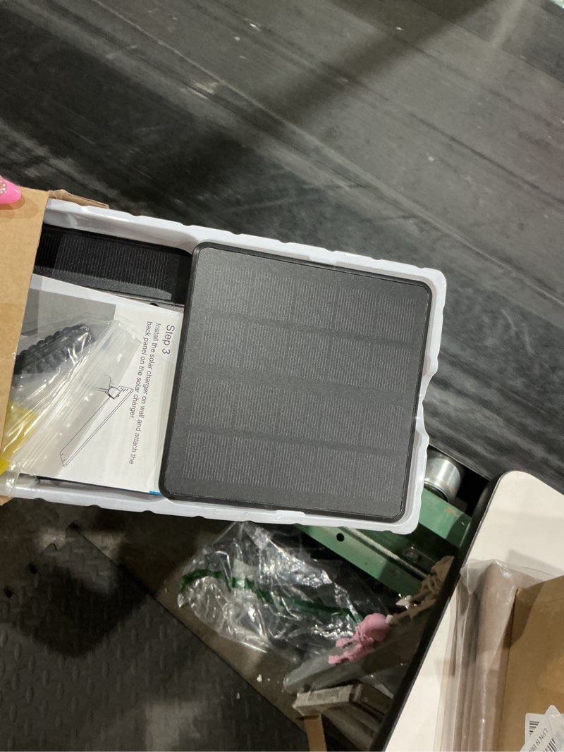 Condition photo showing Good Condition for qibox solar charger compatible with ring video doorbell 4/3/3 plus/battery doorbell plus, waterproof continuously solar panel, adjustable panel 2-prong port only