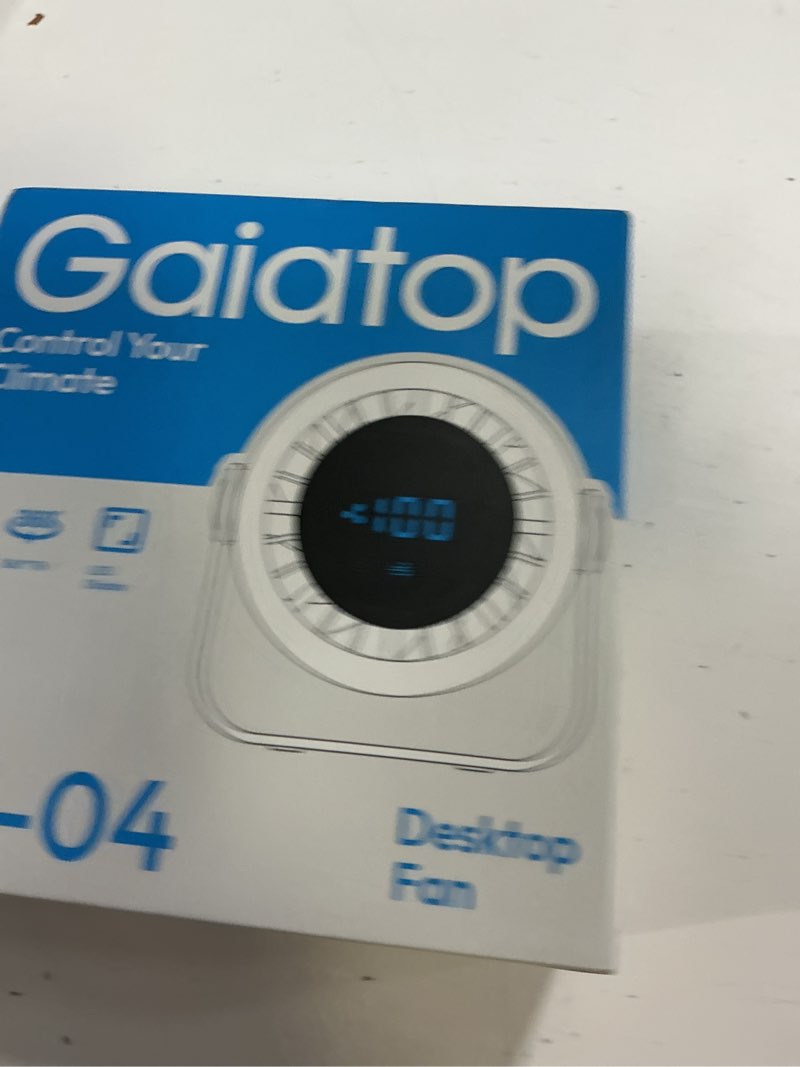 Condition photo showing New/Like New for gaiatop small desk fan rechargeable, quiet personal table fan, touch control display, 360° tilt, 5-speed strong wind, 4000mah battery, small fans for bedroom dorm office, gifts for women men, black