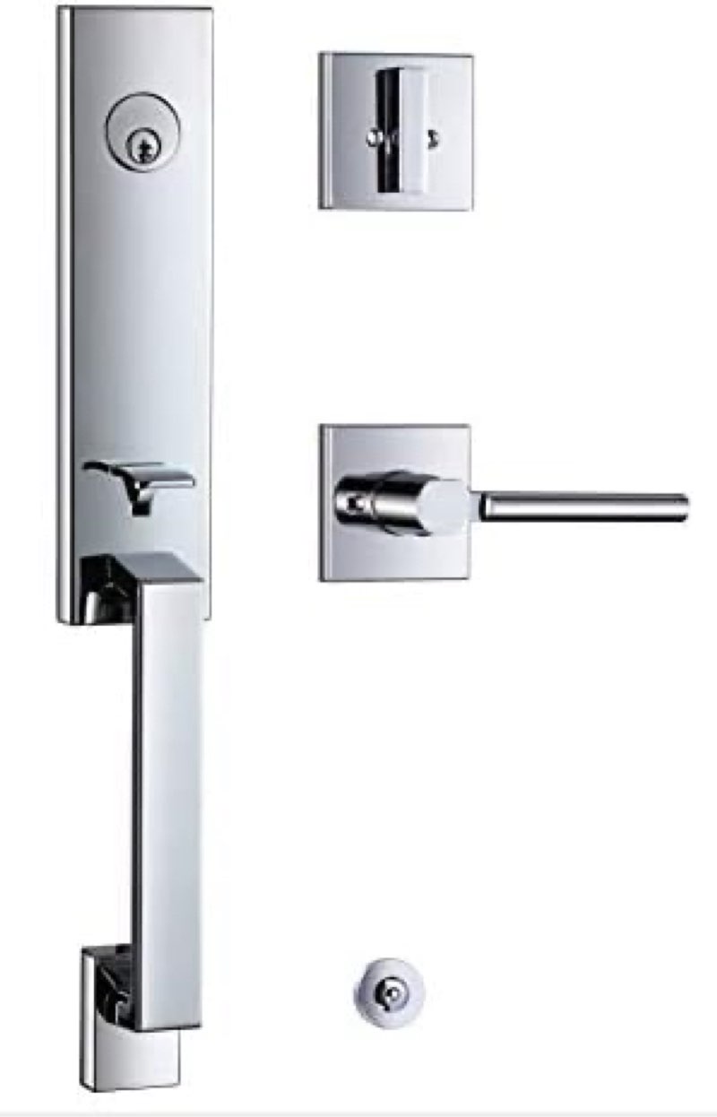Product similar to the photo ) different color, TOGU HS29D Front Door Handle and Single Cylinder deadbolt Set with Extra Door Levers Reversible for Right&Left Handed,Heavy Duty Entry Door Lock Set for Exterior Doors,Polished Chrome