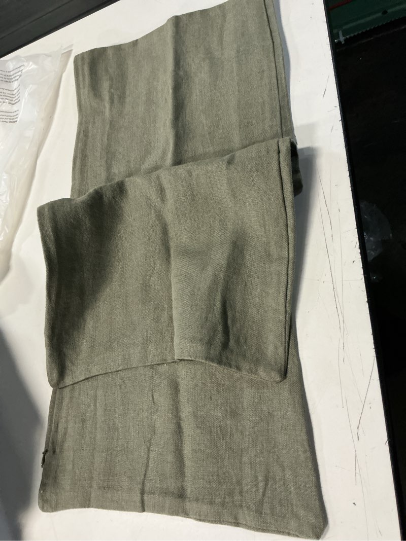 Condition photo showing Good Condition for european linen oversized lumbar pillow cover, 12"x48", sage