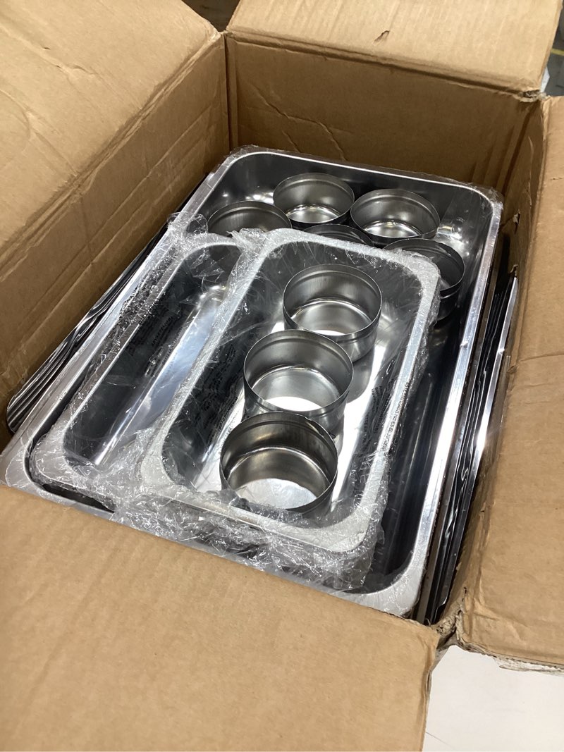 Condition photo showing Good Condition for Chafing Dishes for Buffet 4 Pack 7 Pans, High Grade 9QT Chafing Dish Buffet Set, Chafers and Buffet Servers Warmers Sets for Parties, Events and Weddings