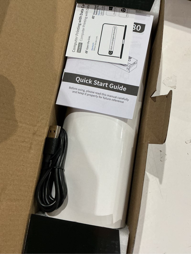 Condition photo showing Good Condition for portable printer wireless for travel, d80 thermal printer, inkless printers, compatible with ios, android, laptop, supports 8.5" x 11" us letter & a4 & a5 for home use, office, vehicles, black