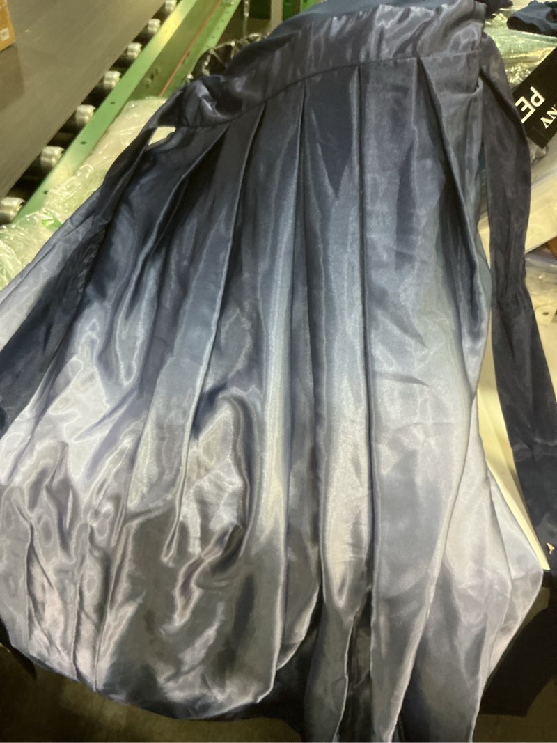 Condition photo showing Good Condition for S.L. Fashions Women's Petite Long Satin Party Dress 3/4 Sleeve and Sleeveless has Pockets, Navy and Wedgewood, 12P