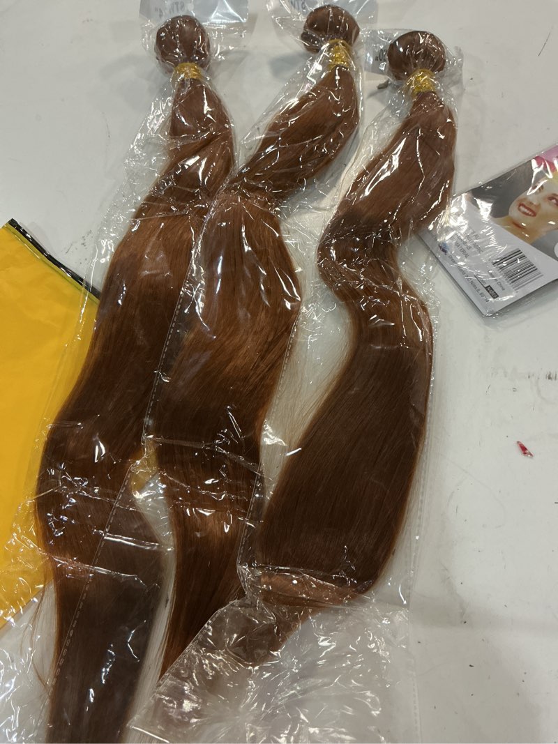 Condition photo showing New/Like New for bundles human hair 18 20 22 inch straight 30 light brown human hair bundles unprocessed raw brazilian virgin remy quick weave for black women 18 20 22 #30 brown s