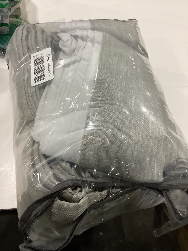 Condition photo showing Good Condition for Pinch Pleated Light Grey 108 Inch Large Curtains for Patio Sliding Glass Doors, Extra Long Memory Trained Blackout Double Layer Thick Linen Insulated Sound Dampening Modern Windows Drapes Panels of 2 Light Grey 40"W x 108"L (Pack of 2)