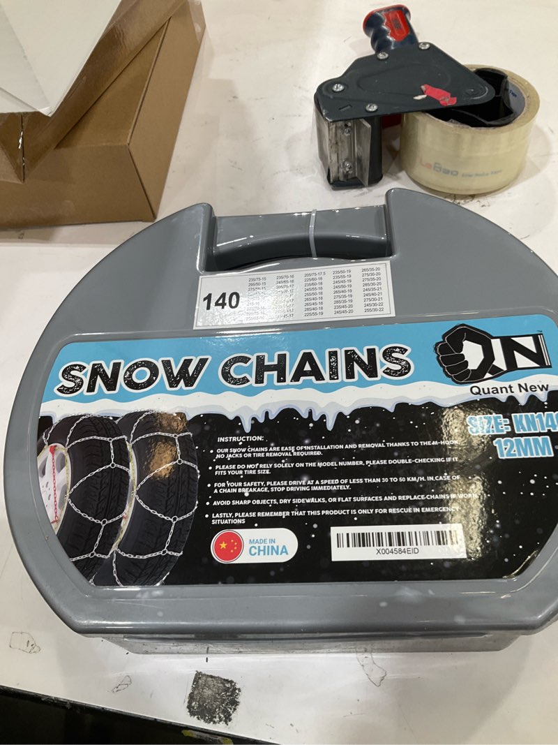 Condition photo showing New/Like New for 2 PCS Snow Chains for Car, SUV, Pickup and Truck, Compatible with Tire Width 205 215 225 235 245 255 265 275 285 MM (KN140)