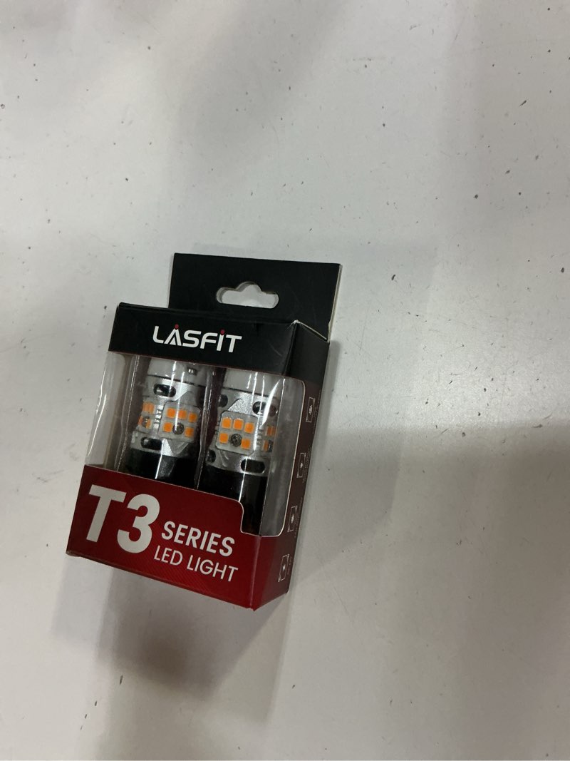 Condition photo showing New/Like New for lasfit t3 7440 7443 led turn signal amber, super bright 4000lm canbus error free turn signal bulbs, upgraded 7444na 7441 7444 7440na w21w wy21w with built in resistor, only for standard socket(2pcs) amber 7443
