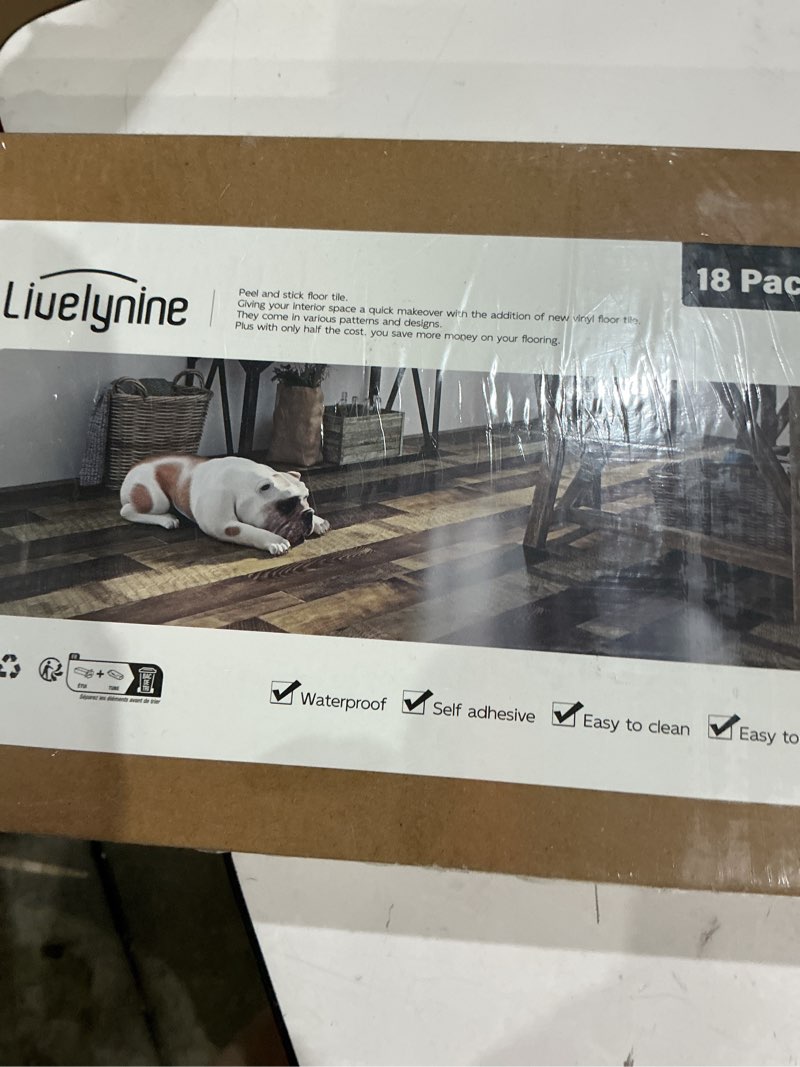 Condition photo showing New/Like New for livelynine gray reclaimed wood peel and stick floor tile waterproof vinyl flooring grey wood planks 4-tiles 12x12 sticky floor tiles self adhesive kitchen laminate flooring stickers renter friendly 4-tiles 12x12inch grey reclaimed wood 4