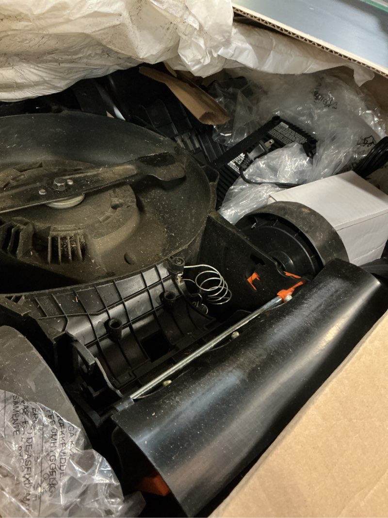 Condition photo showing As Is for LawnMaster 20VMWGT 24V Max 13-inch Lawn Mower and Grass Trimmer 10-inch Combo with 2x4.0Ah Batteries and Charger 24V Mower+Trimmer