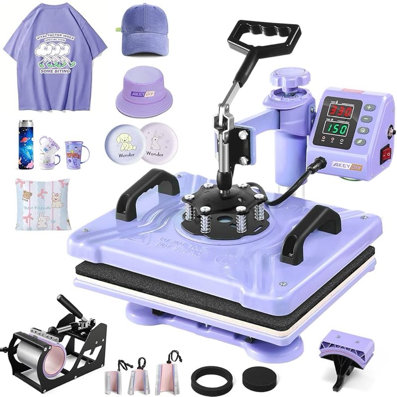 akeydiy upgraded heat press machine 8 in 1 combo,digital multifunction shirt press machine for t shi