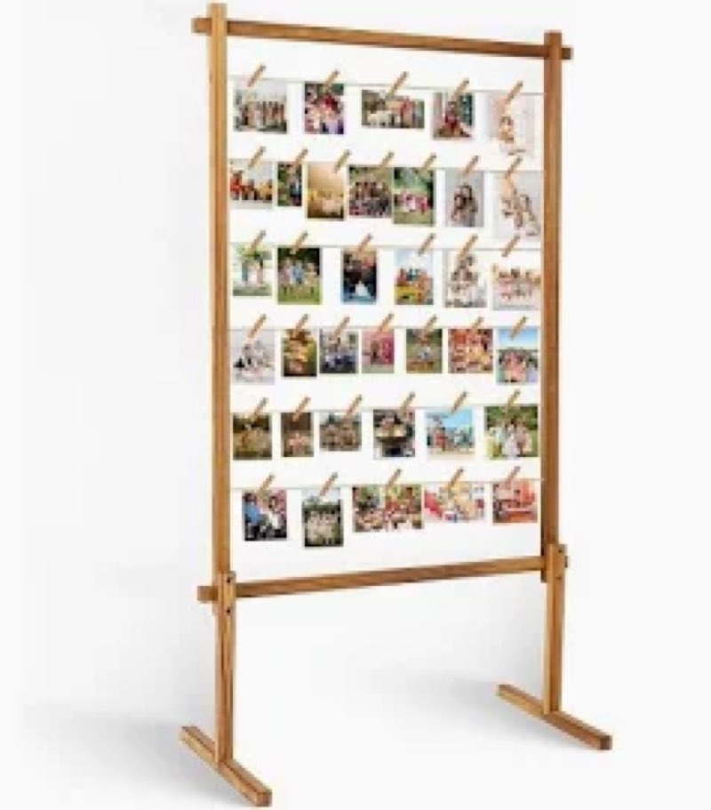 collage picture frame,photo display board with clips,wood pictures photos frames with stand for wedd