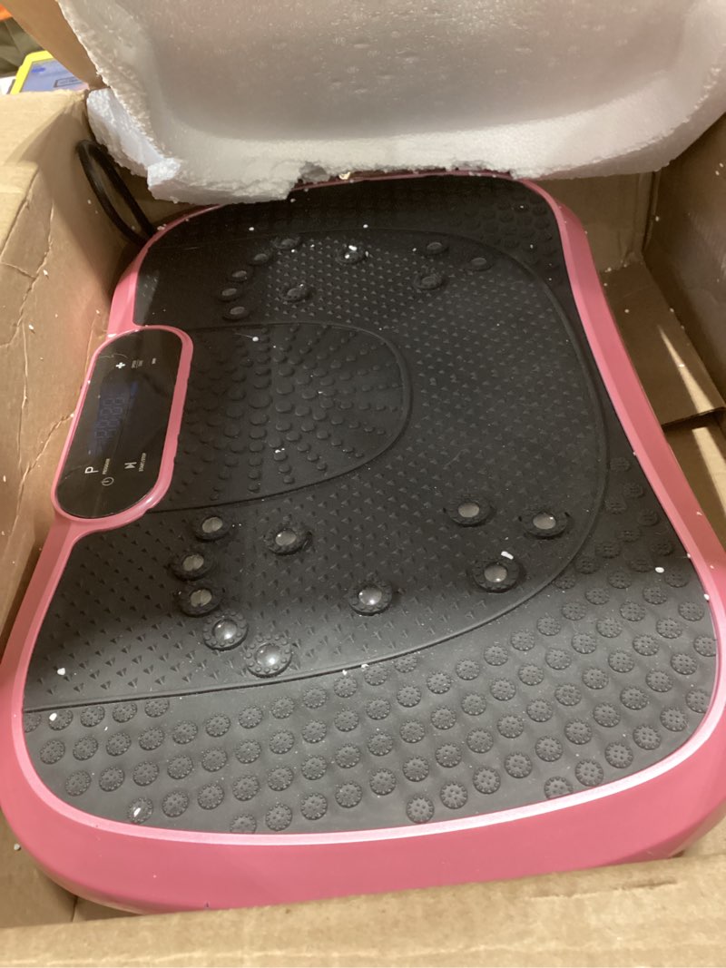 Condition photo showing New/Like New for AXV Vibration Plate Fitness Platform Exercise Machine Vibrating Shaking Full Body Shaker Workout Vibrate Stand Shake Board Sport Gym for Weight Loss Fat Burner for Women Men SLIM-PINK