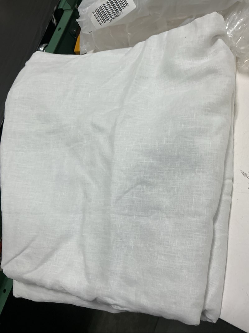 Condition photo showing Good Condition for european linen true blackout curtain - single panel white  96*74 inc 