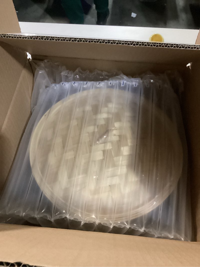 Condition photo showing New/Like New for Trademark Innovations Bamboo Steamer - 3 Piece - 10 Inch Diameter