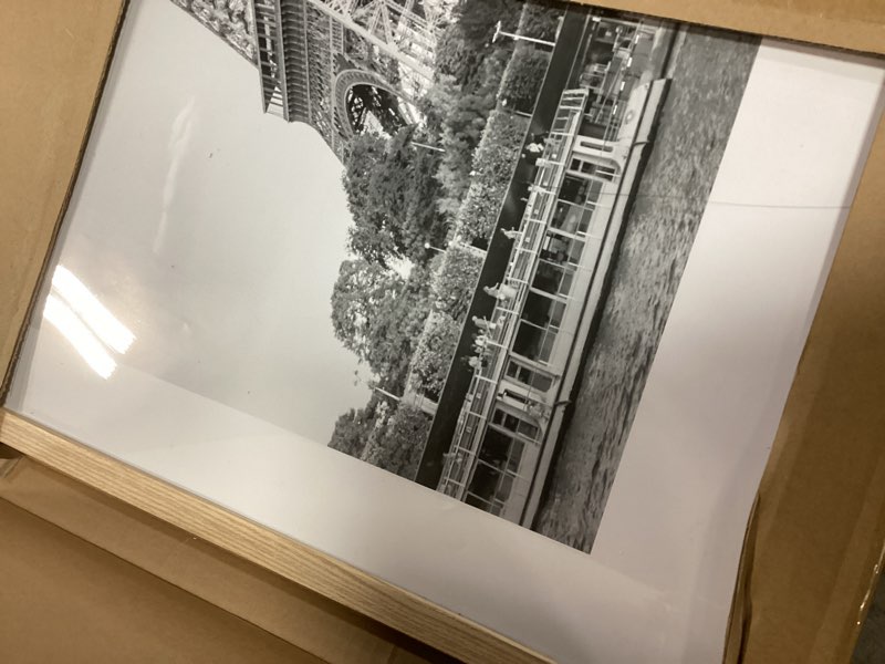 Condition photo showing Good Condition for upsimples 24x36 poster frame, display pictures 20x30 with mat or 24x36 without mat, wall hanging picture frame, natural, 1 pack natural 24x36